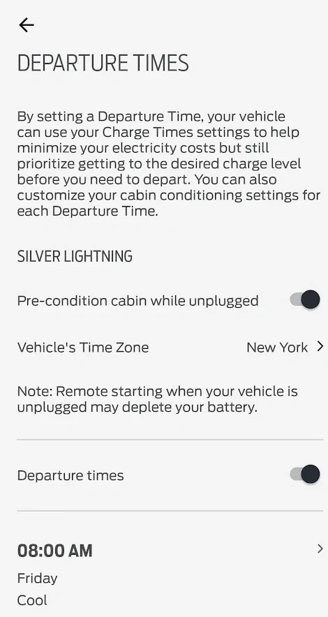 Ford F-150 Lightning Pre-Condition Cabin While Unplugged FordPass Switch Not Working? 1691706104225