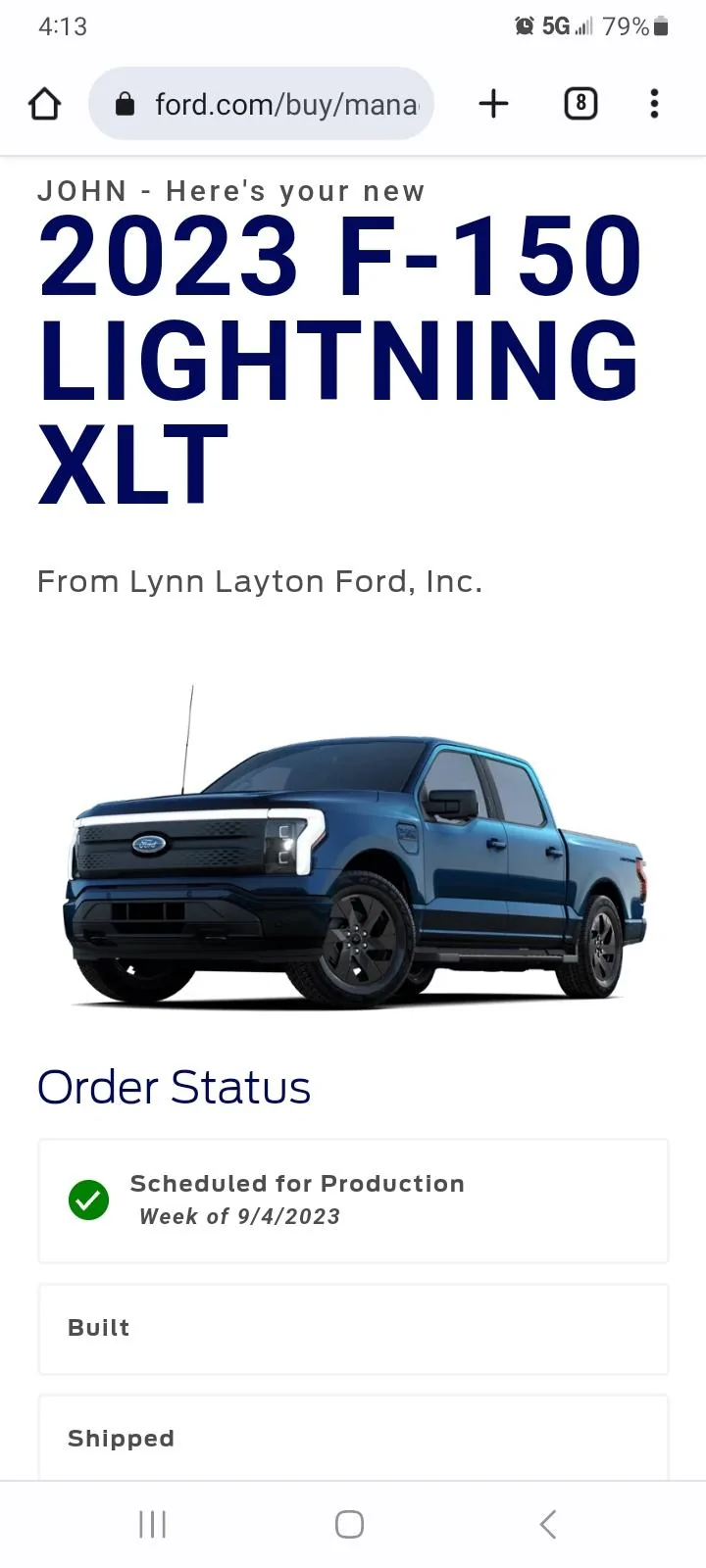 Ford F-150 Lightning 📊 F-150 Lightning ORDERS Tracking List & Stats [Add Yours!] Screenshot_20230817_161316_Chrom