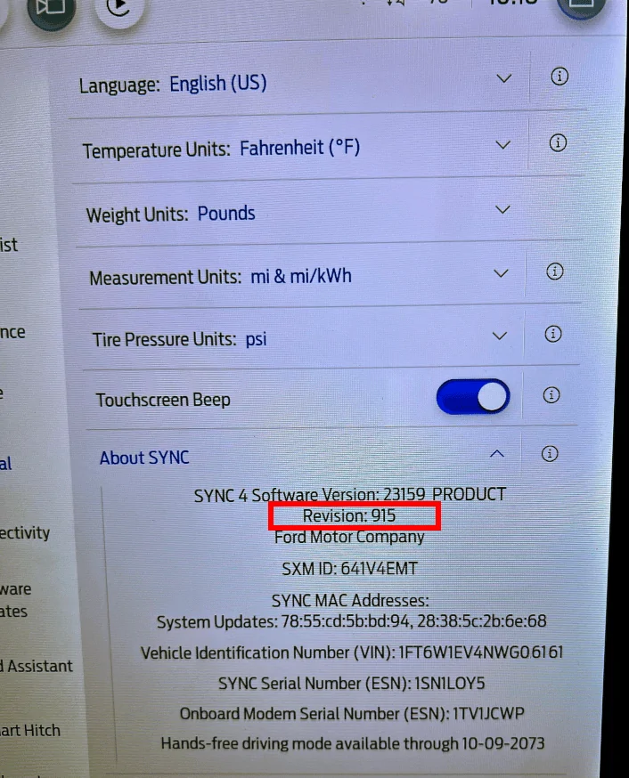 Ford F-150 Lightning Lightning Software Updates using FDRS Lightning_Sync_Update_29_Aug_23-4-Sync-915