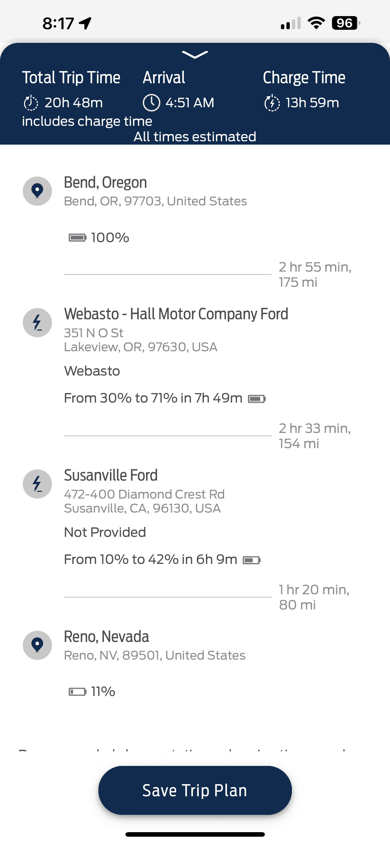 Ford F-150 Lightning Ford App Attempted to Reroute to Distant Charging Stations When Home was Closer w/o a Charge IMG_1658