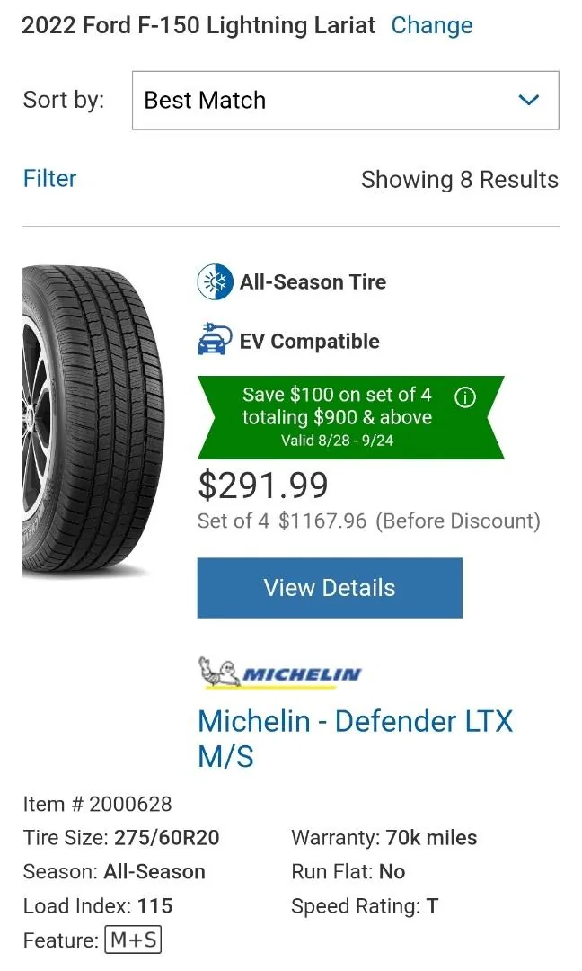 Ford F-150 Lightning Almost time for new tires, what are you planning on getting after the stock tires wear out? Screenshot_20230912_145915_Chrom