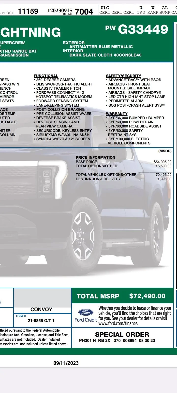 Ford F-150 Lightning ✅ 9/11/2023 Lightning Build Week Group (MY2023) Screenshot_20230917_091335_Driv