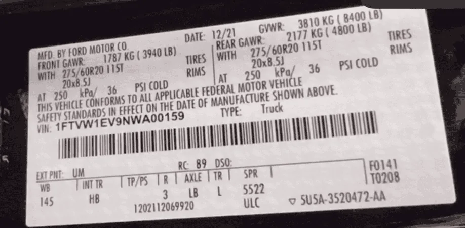 Ford F-150 Lightning Obtain a build date with only a VIN? 1695251388675