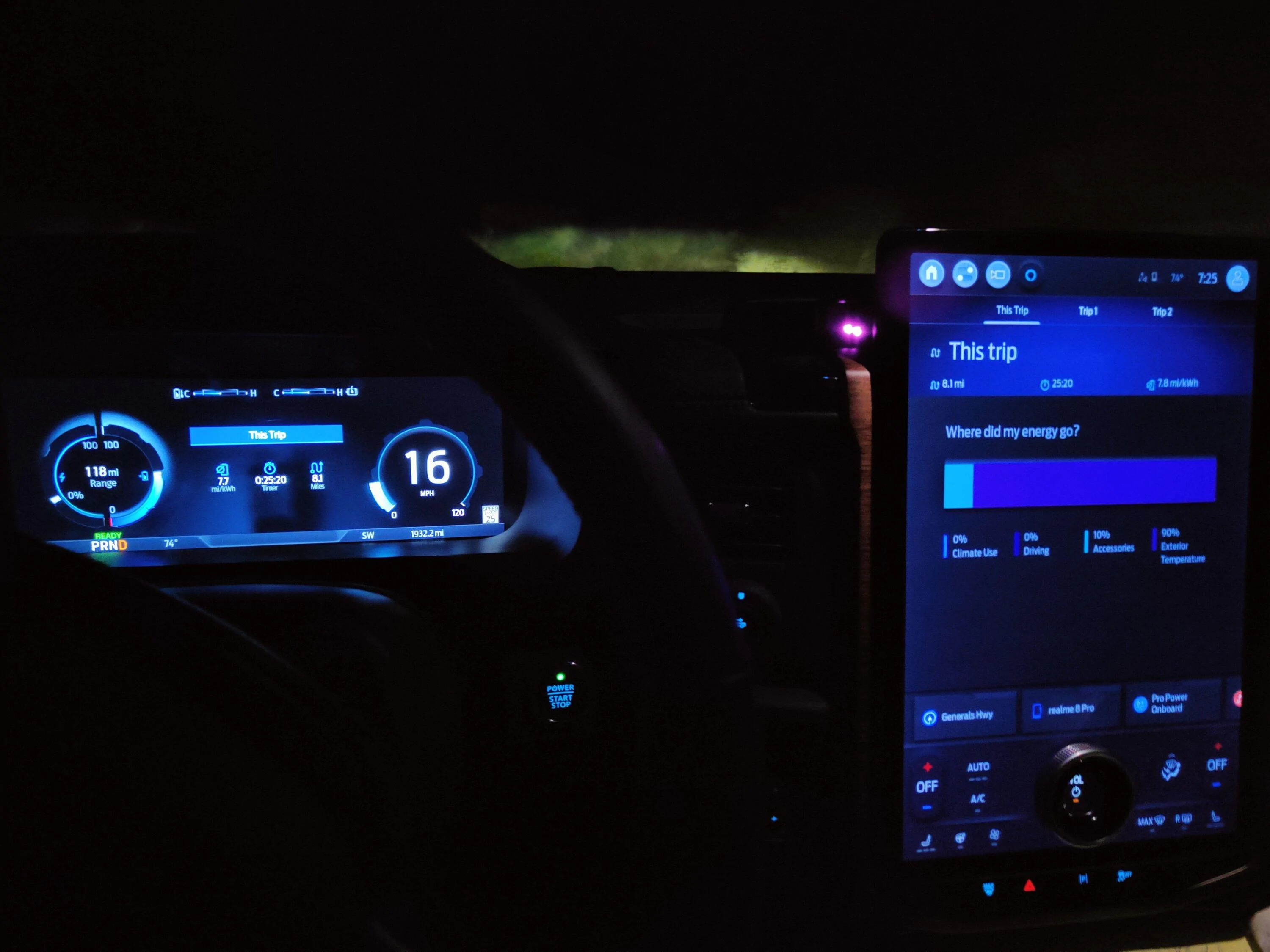 Ford F-150 Lightning Trip meter failing to factor in regen energy 4 - after 8 miles of downhill
