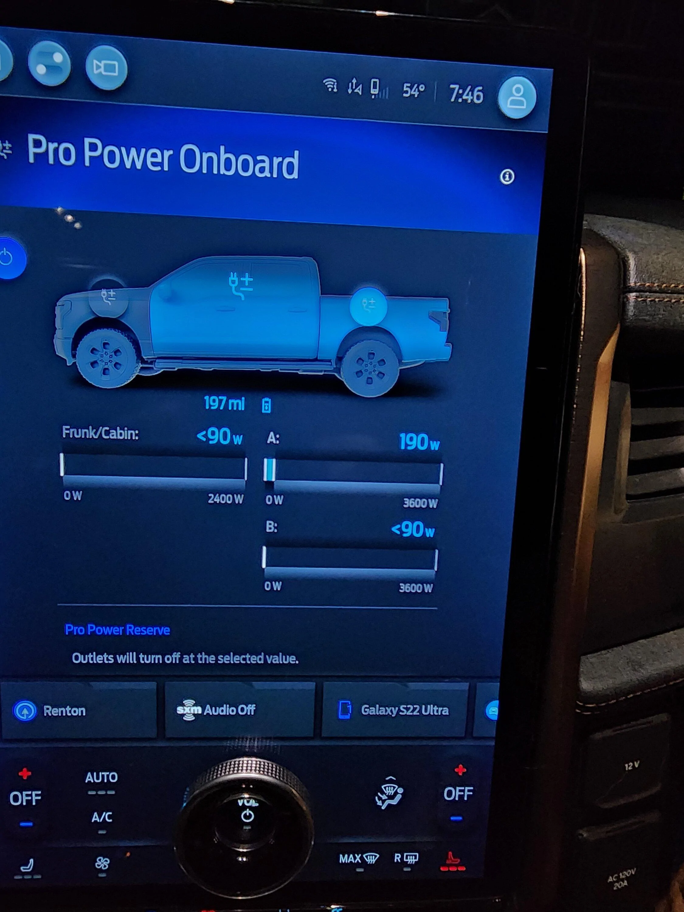 Ford F-150 Lightning Power out. All good. No noise! Pro Power Onboard to the rescue 20231016_194711