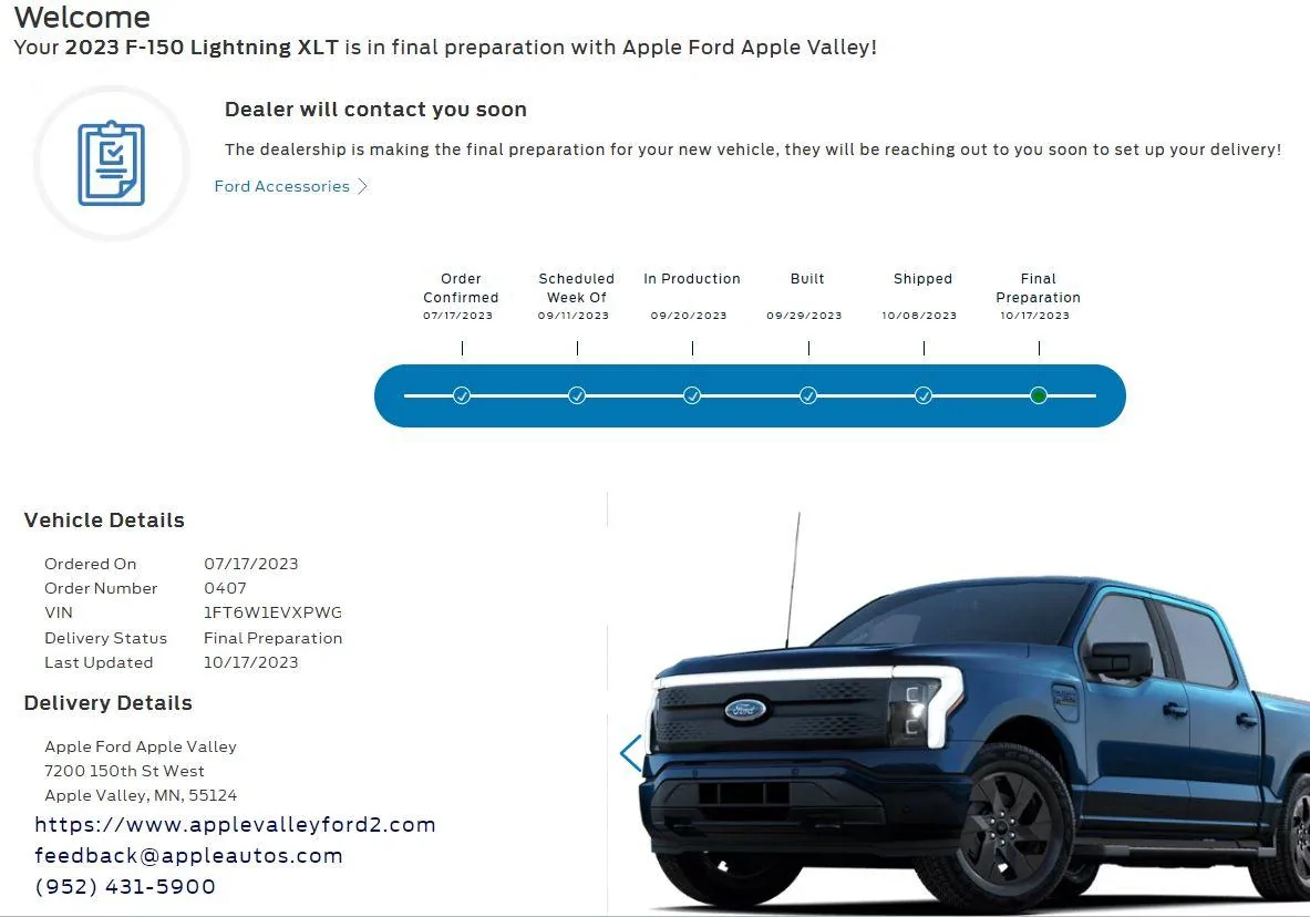 Ford F-150 Lightning ✅ 9/11/2023 Lightning Build Week Group (MY2023) pr