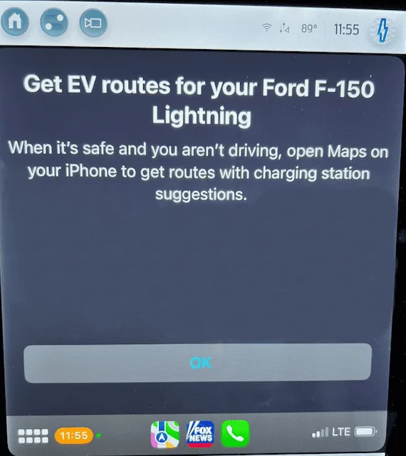 Ford F-150 Lightning Lightning Software Updates using FDRS CarPlay_Map_Lightning