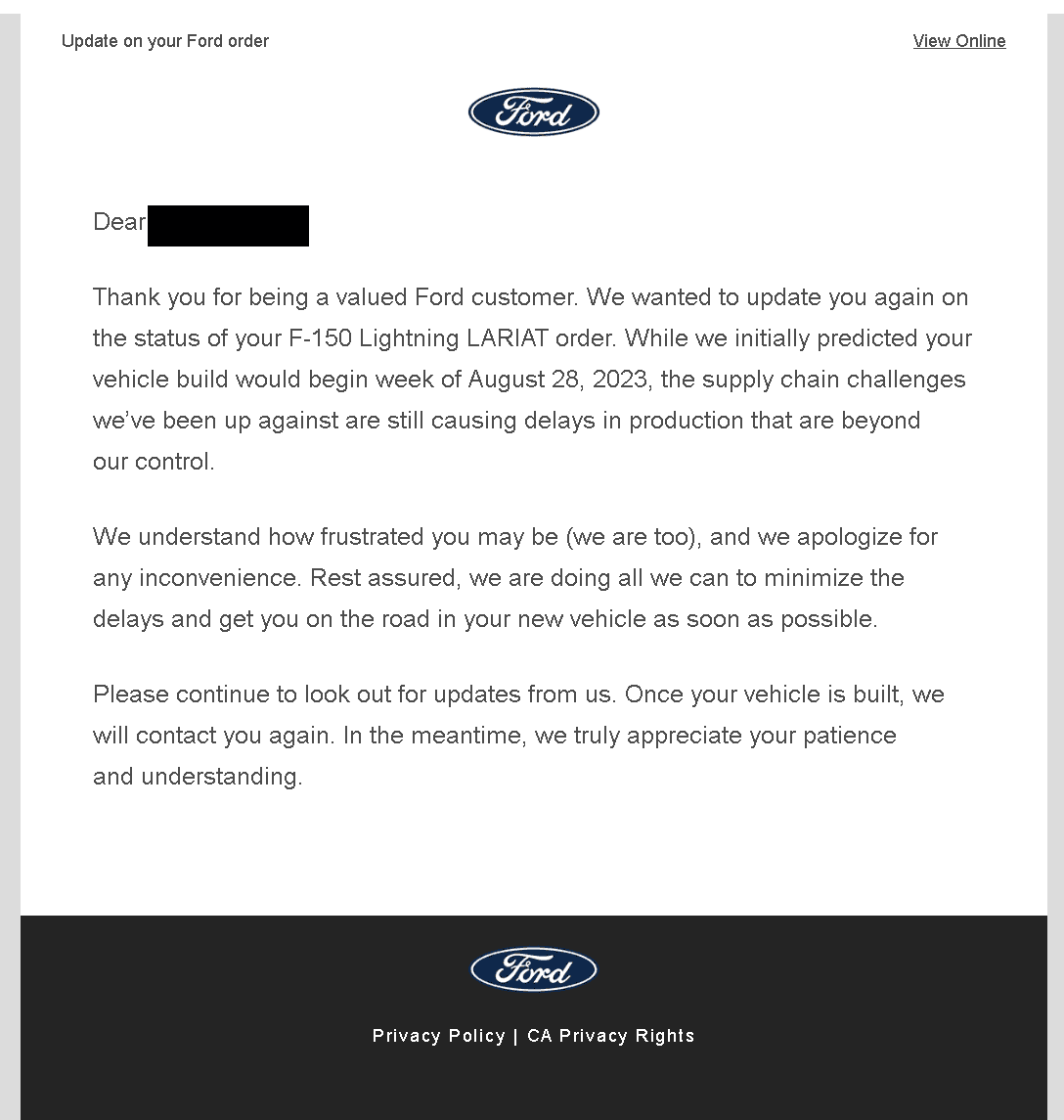 Ford F-150 Lightning ✅ 8/28/2023 Lightning Build Week Group (MY2023) tempsni