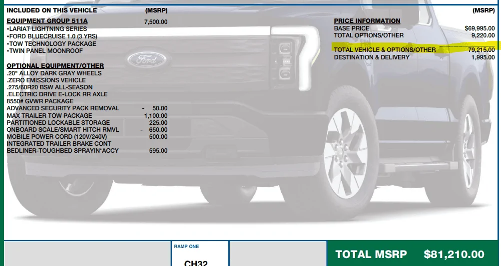 Ford F-150 Lightning I know why Ford can't sell all Lightnings on dealer lots. 1698100153946