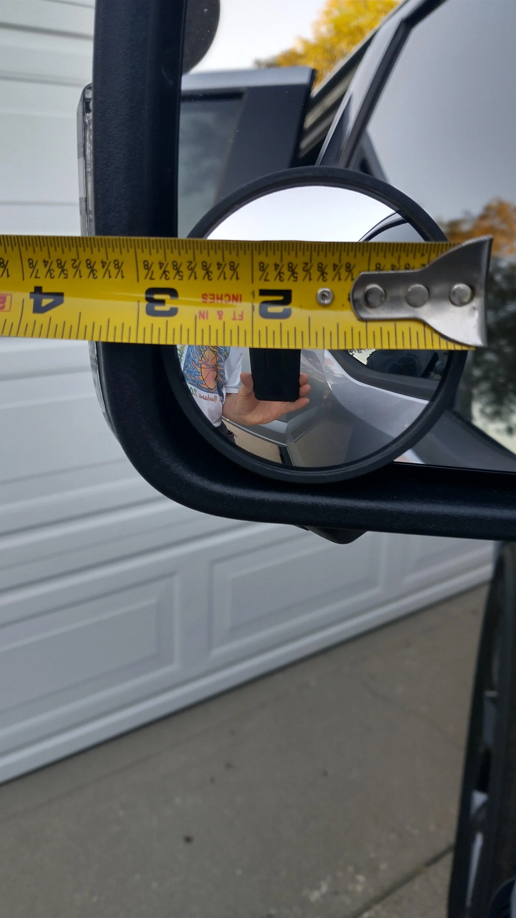 Ford F-150 Lightning Blind spot mirror recommendations IMG_20231106_163419091_HDR actually 2,5 inch O'Reilly 3inch blindspot mirror round 