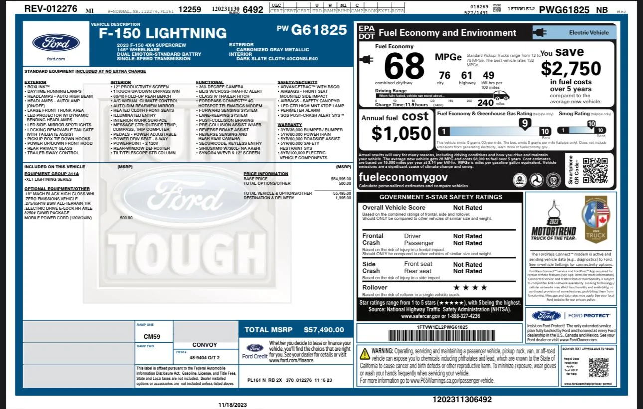 Ford F-150 Lightning ✅ 11/27/2023 Lightning Build Week Group (MY2023) IMG_0238