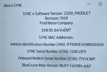 Ford F-150 Lightning ECU module programming guide using FDRS Lightning_Sync_1049