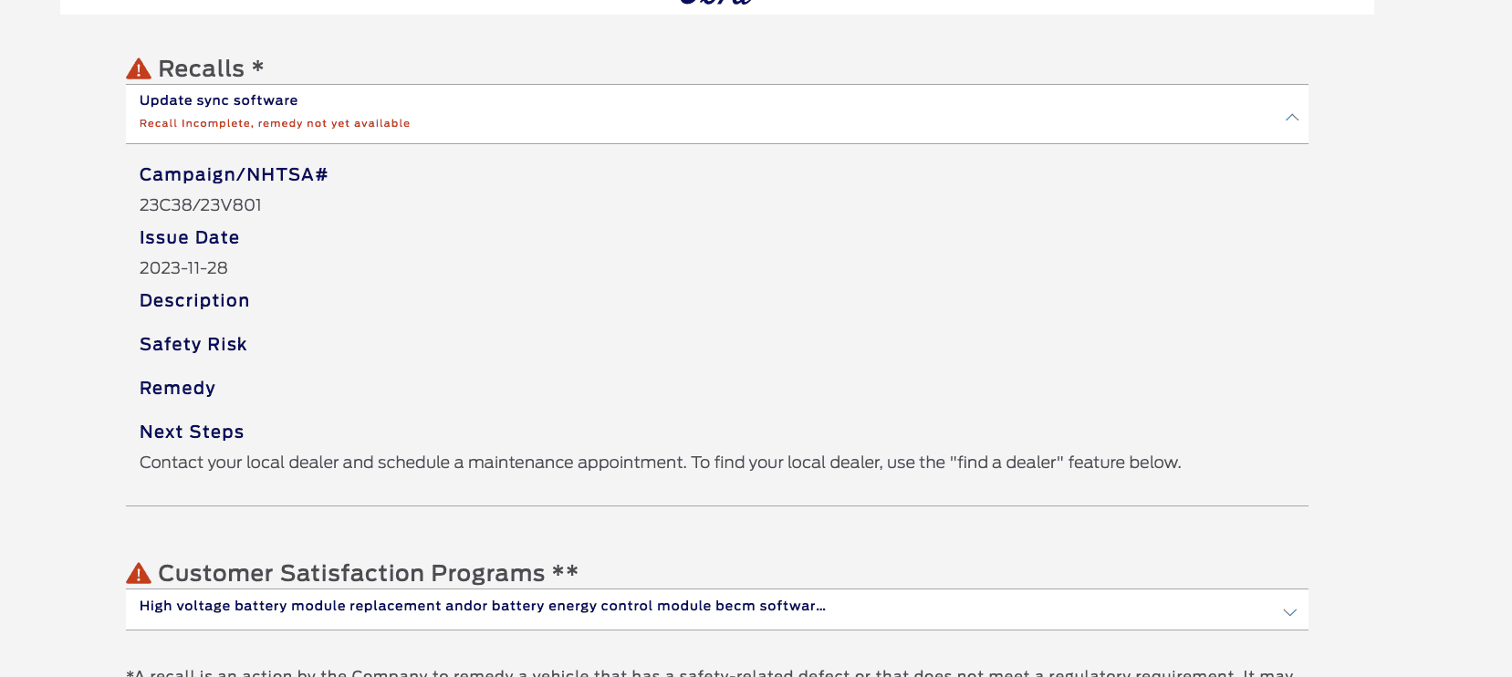 Ford F-150 Lightning Recall 23C38 - Update Sync Software Screenshot 2023-12-03 at 3.30.24 PM