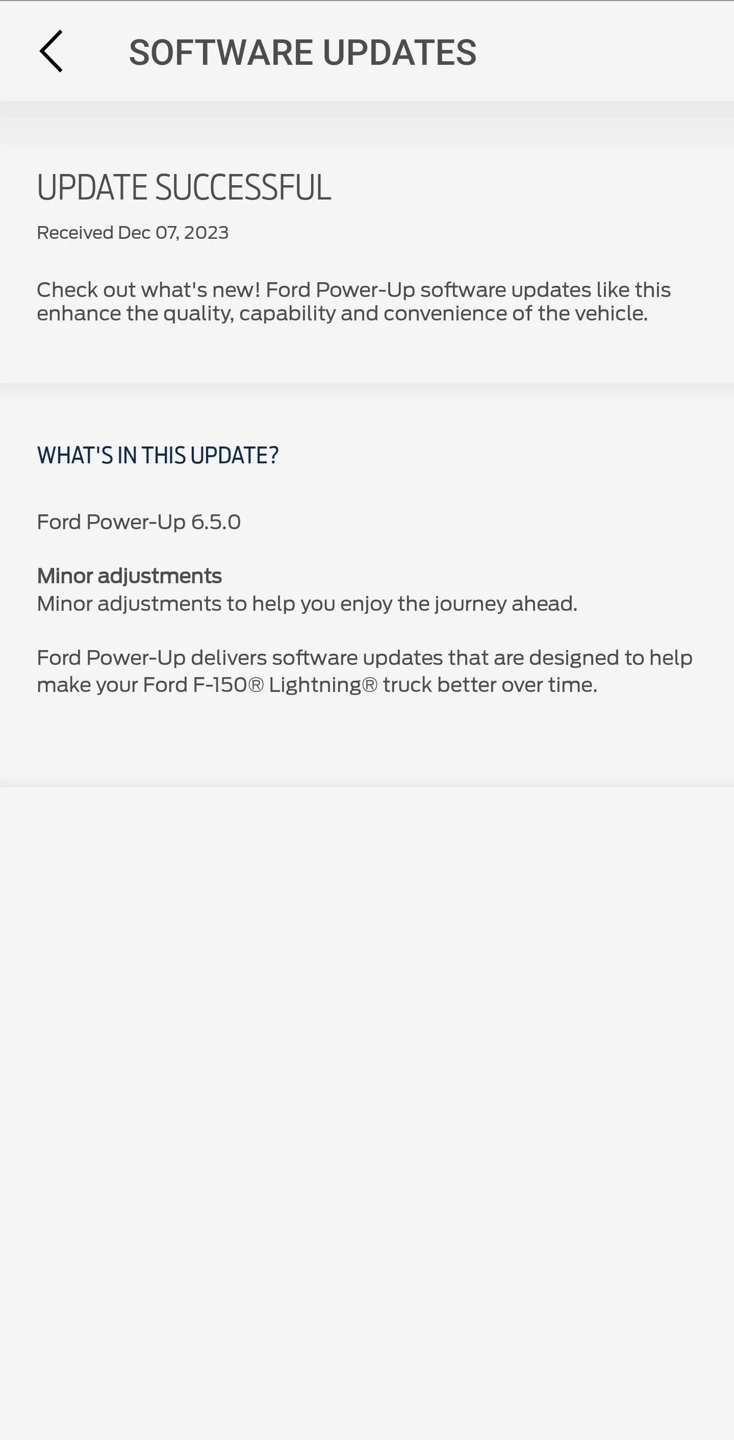 Ford F-150 Lightning I received a Power-Up from the future Screenshot_20231207_083418_FordPass