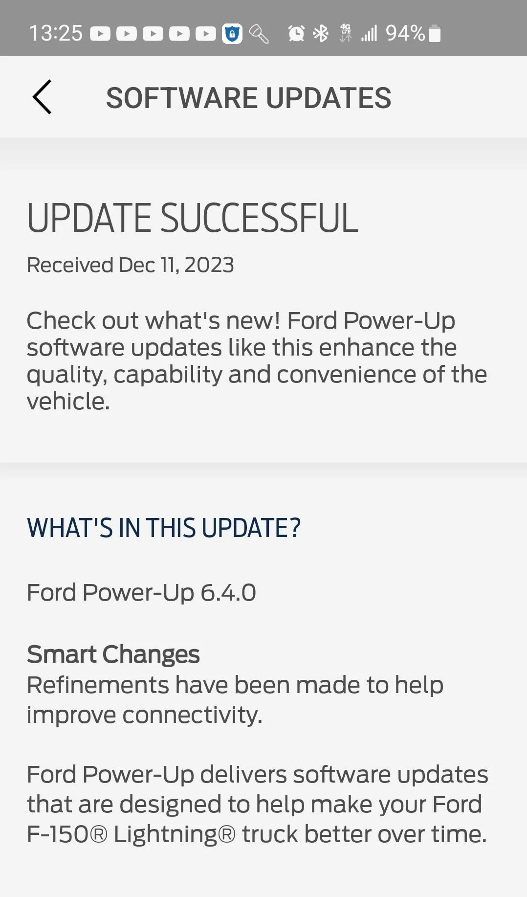 Ford F-150 Lightning Power-Up OTA 6.4.0 - Smart Changes: Refinements to improve connectivity SmartSelect_20231211_132550_FordPass