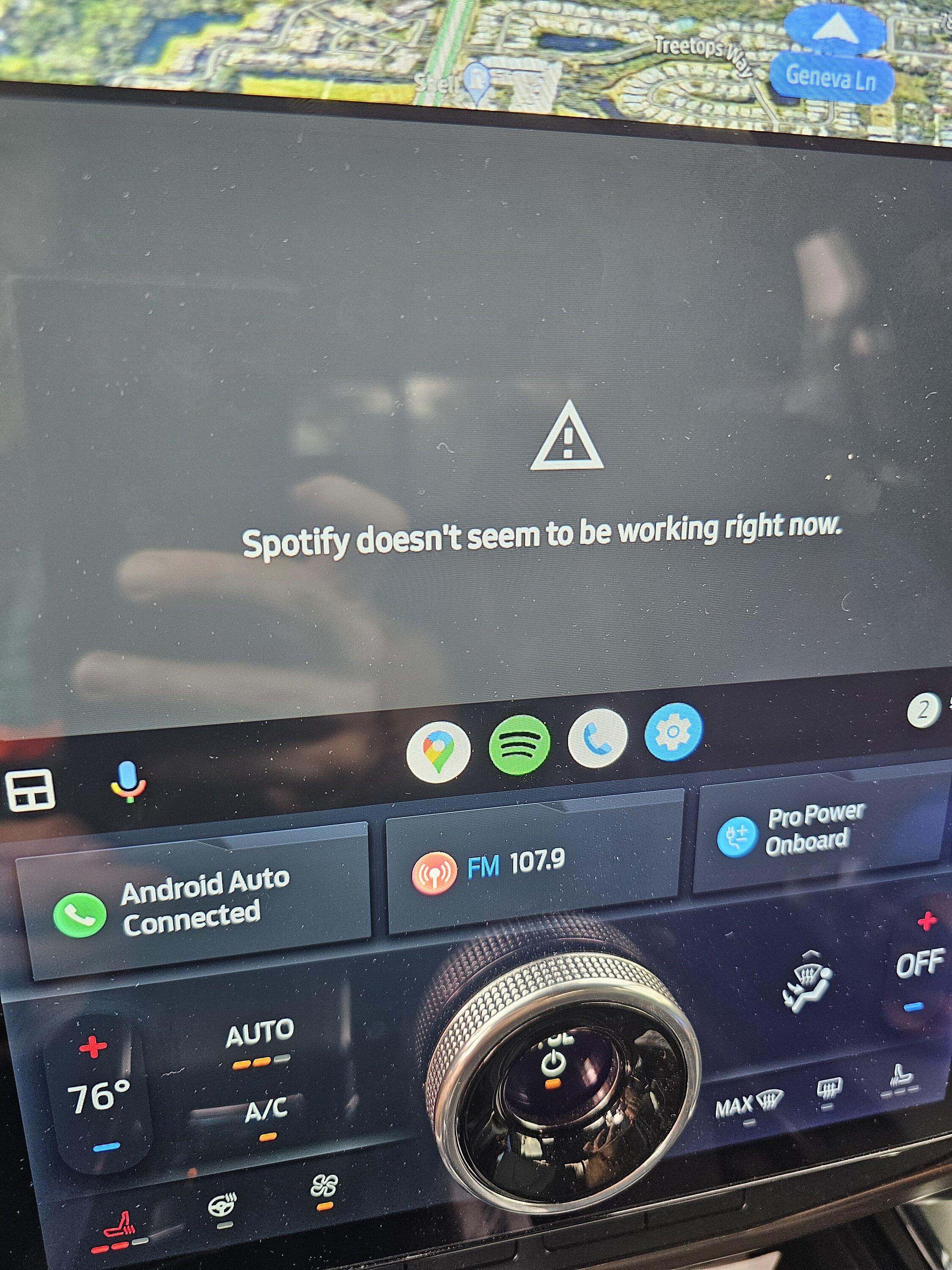 Ford F-150 Lightning Spotify screen blank 17036940459058310605077585789715