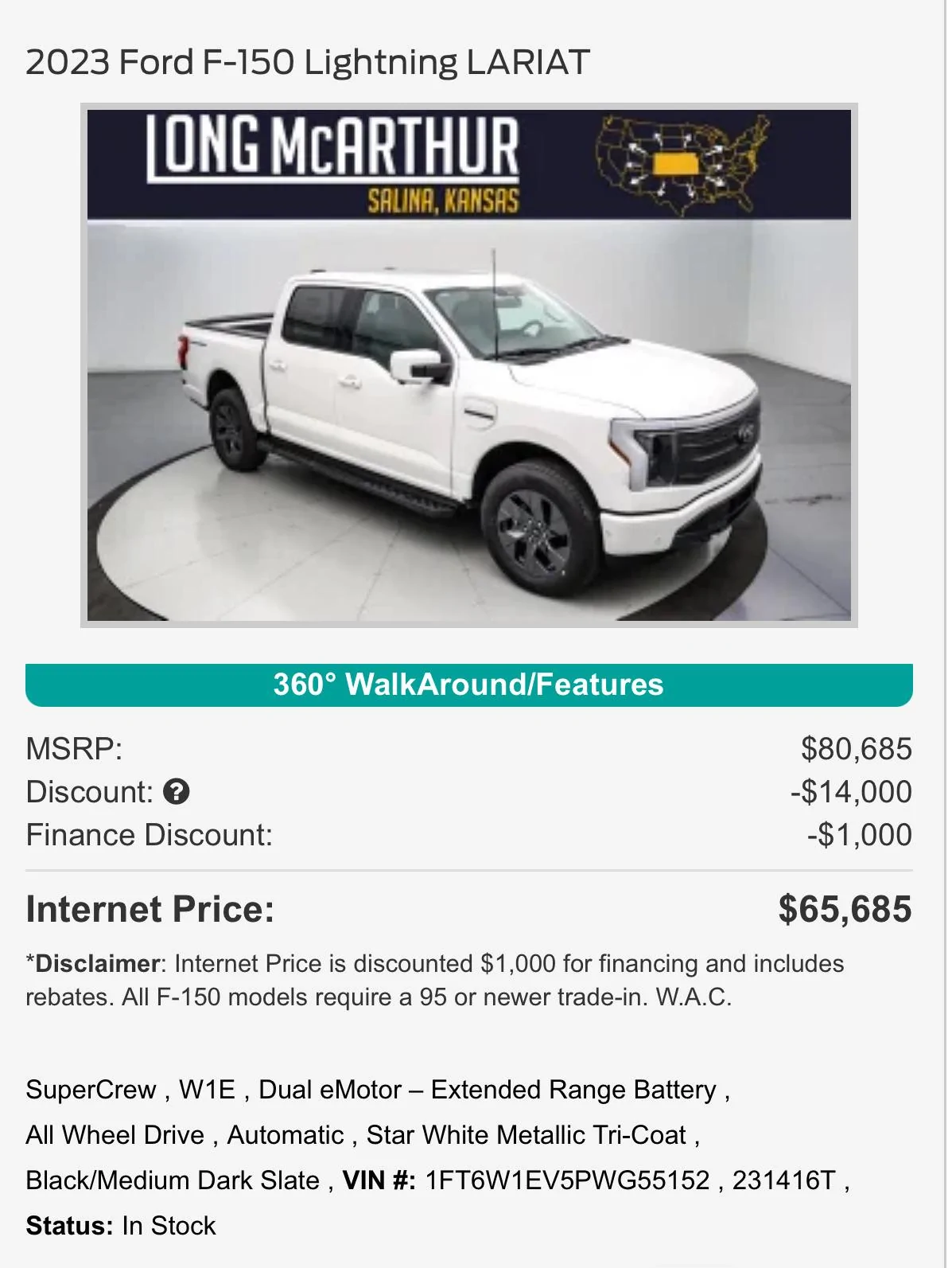 Ford F-150 Lightning 2023 F-150 Lightning for $15k off IMG_0545