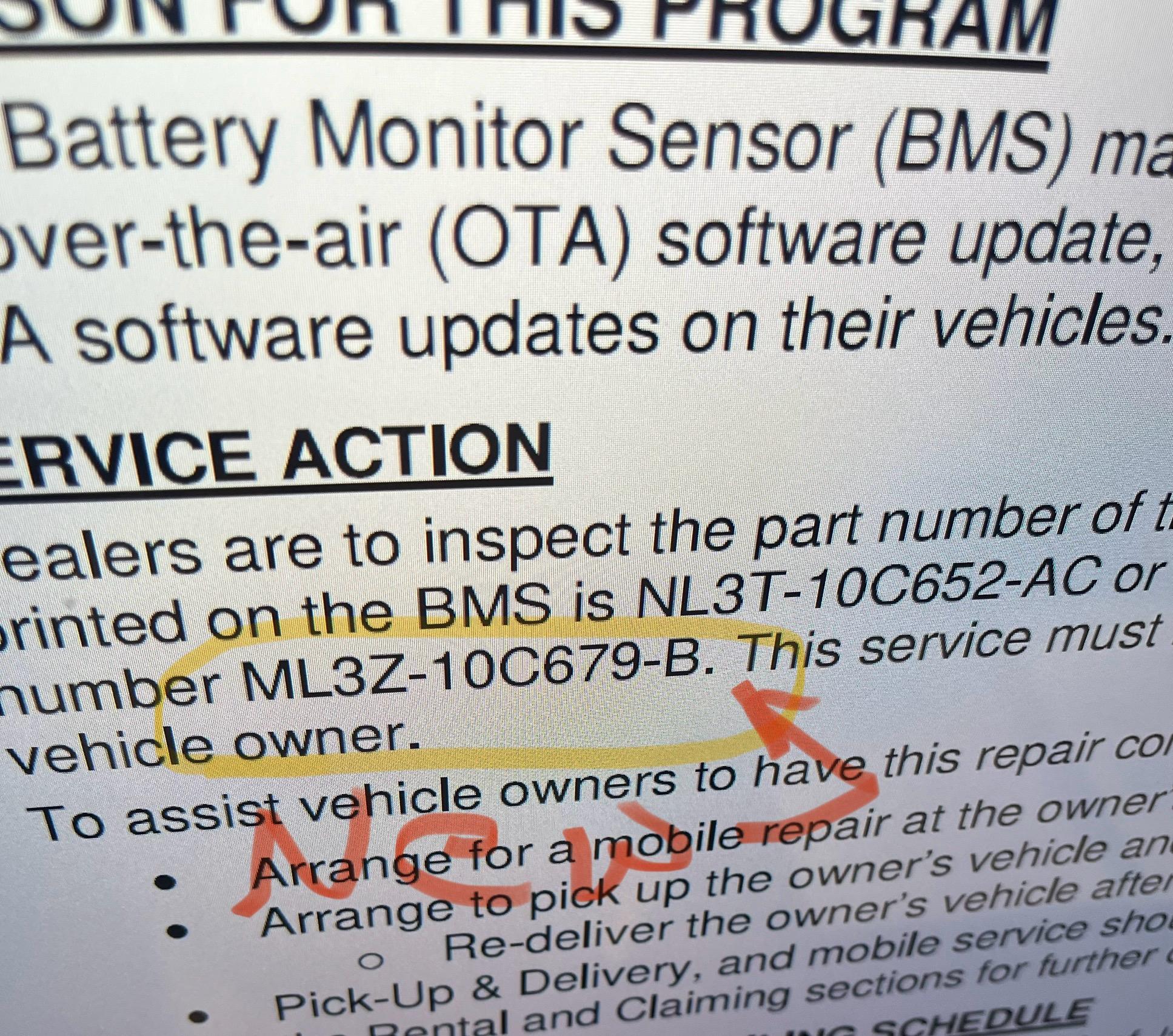 Ford F-150 Lightning CSP-23B70 Certain 2022-23 F-150 Lightnings - BMS Sensor Replacement IMG_7077