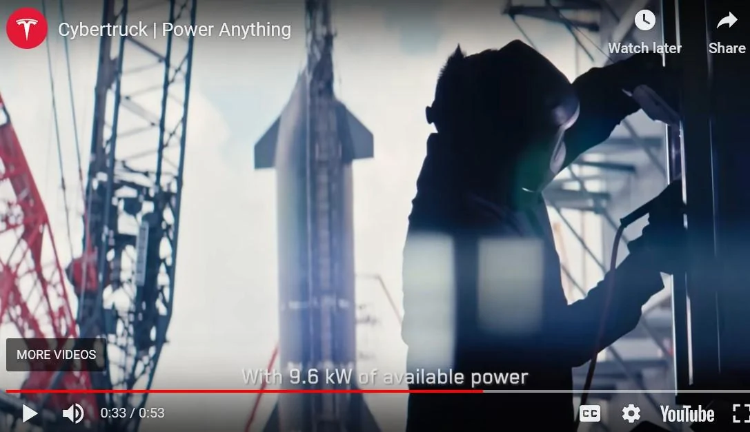 Ford F-150 Lightning Cybertruck rescues Ford Lightning in New Tesla Commercial Tesla Jumper