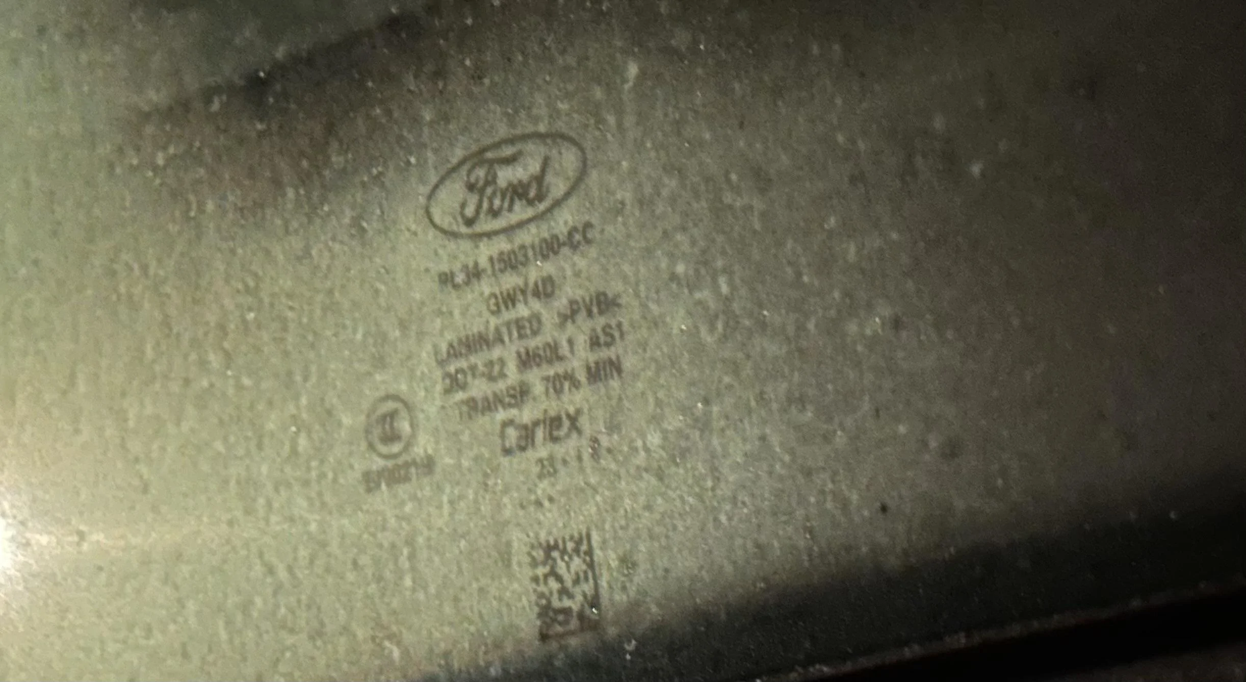 Ford F-150 Lightning 75th Anniversary Windshield part number IMG_1125