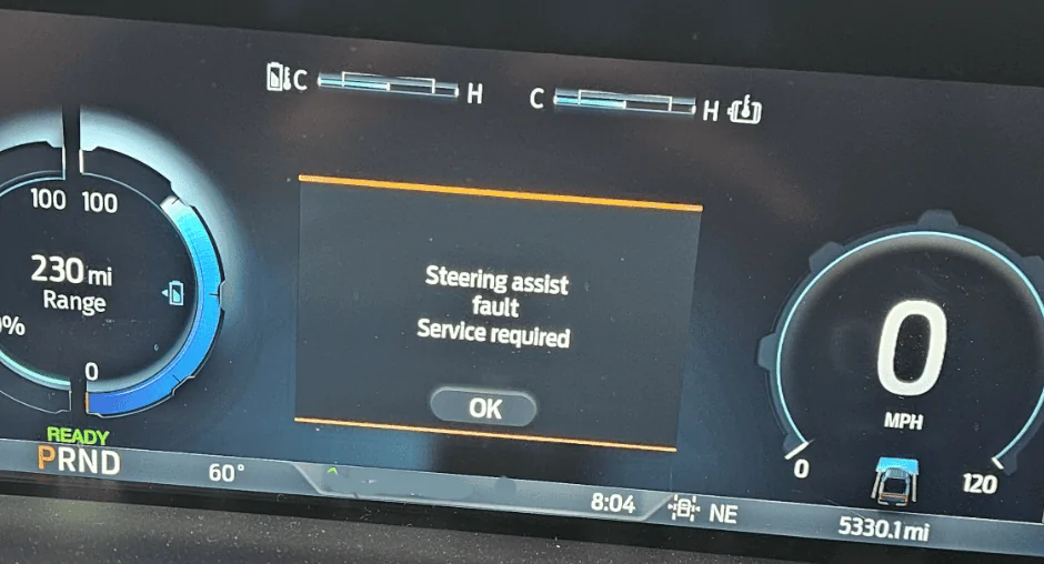 Ford F-150 Lightning Steering Assist Fault 1708537889999