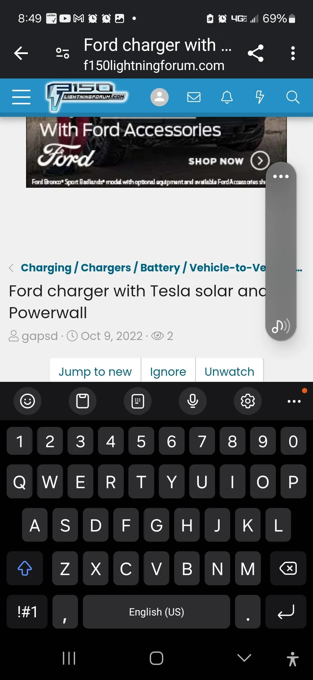 Ford F-150 Lightning Ford charger with Tesla solar and Powerwall Screenshot_20240301_084901_Chrom