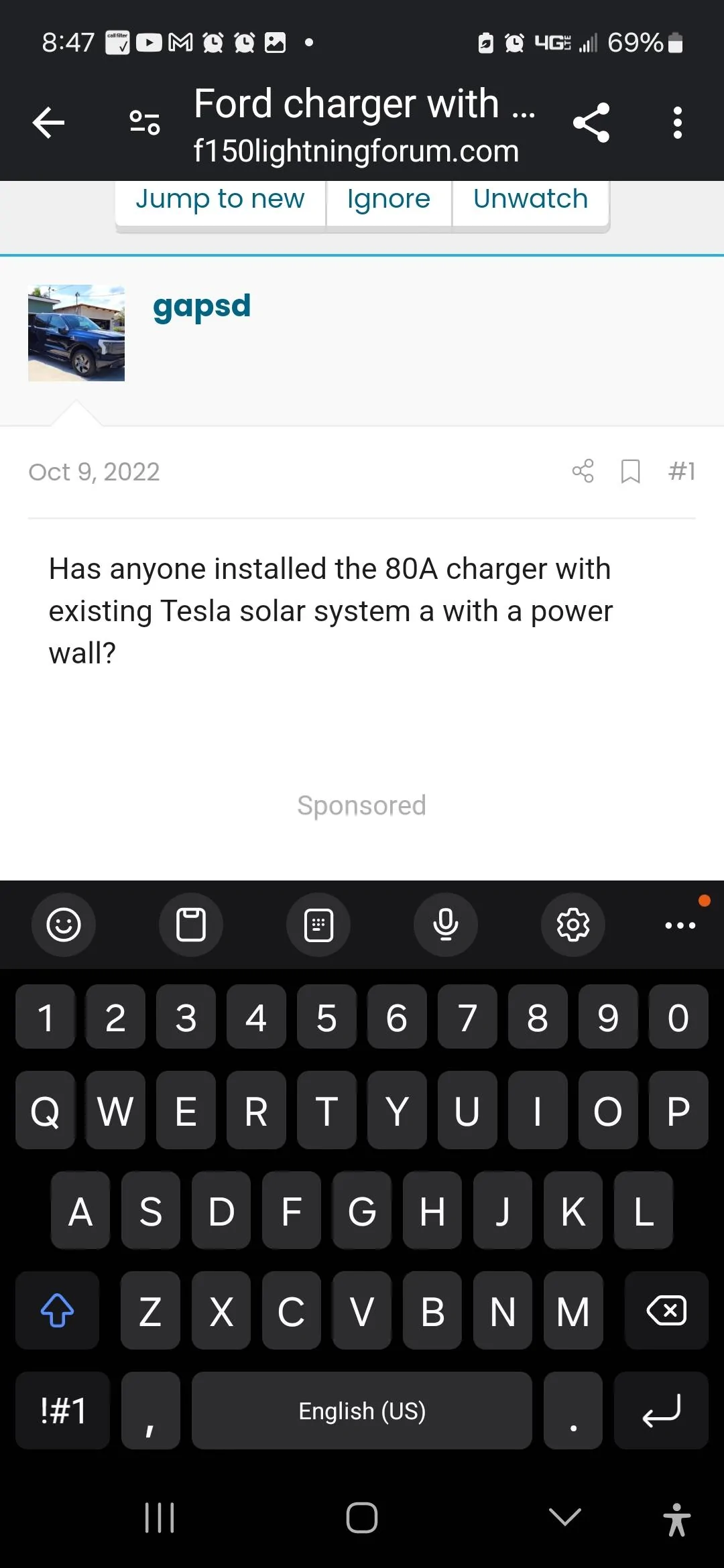 Ford F-150 Lightning Ford charger with Tesla solar and Powerwall Screenshot_20240301_084752_Chrom
