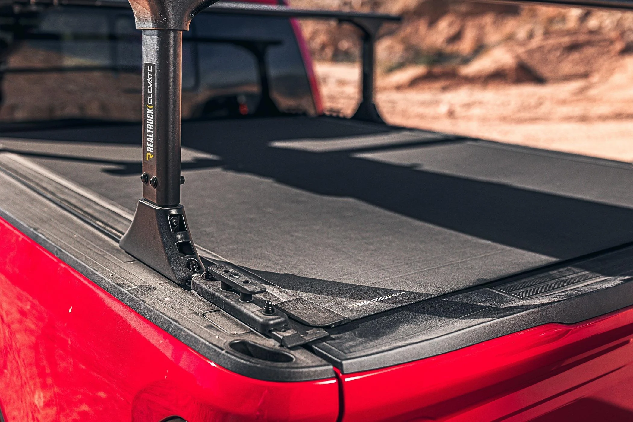 Ford F-150 Lightning BAK Revolver X4ts NOW AVAILABLE | Now w/Integrated T-Slot Rails! sema_2023 red_ford_superduty_3848
