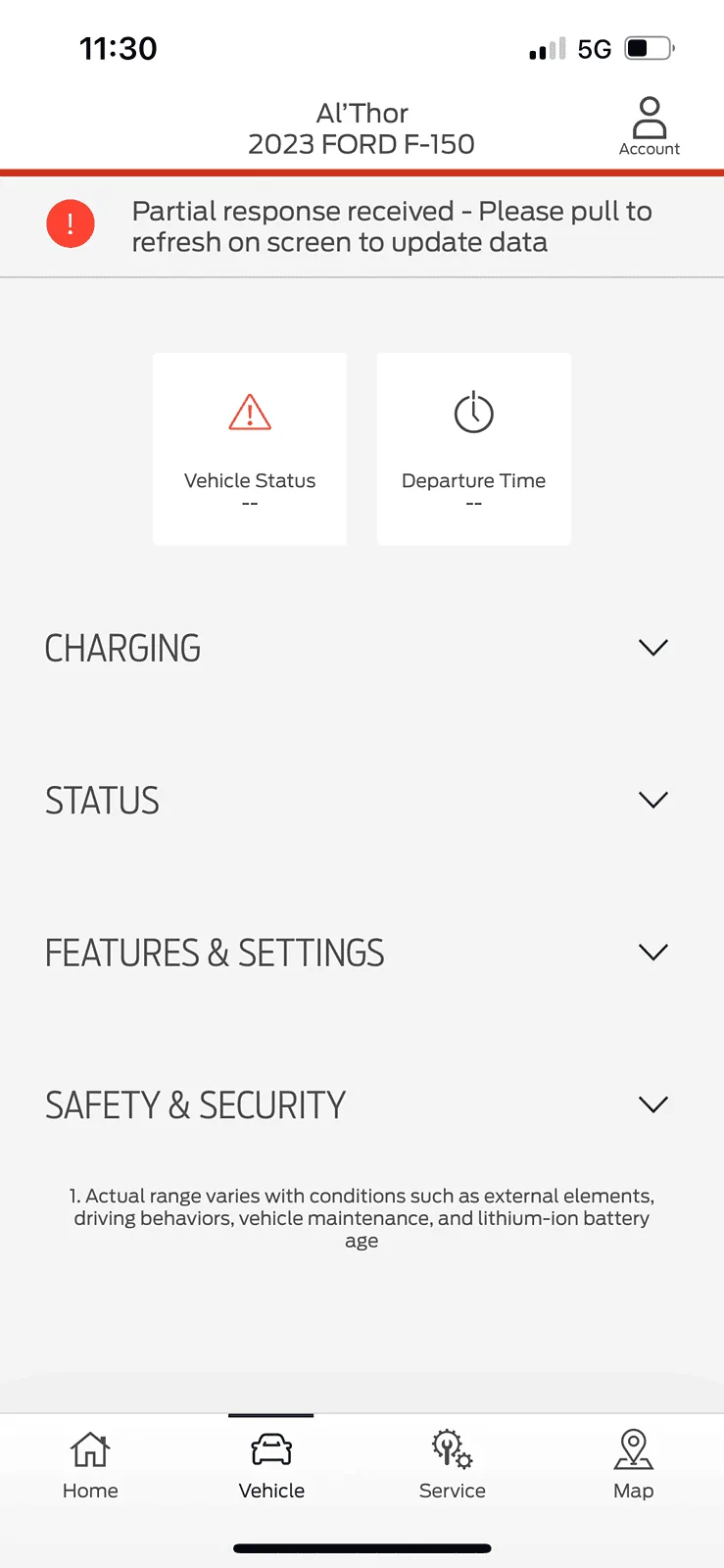 Ford F-150 Lightning FordPass: Charging logs & real-time charging data not loading gffkf