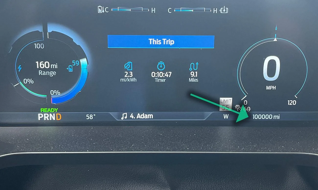 Ford F-150 Lightning 100,000 Mile F-150 Lightning Dashboard Screenshot 100000MileDashboard