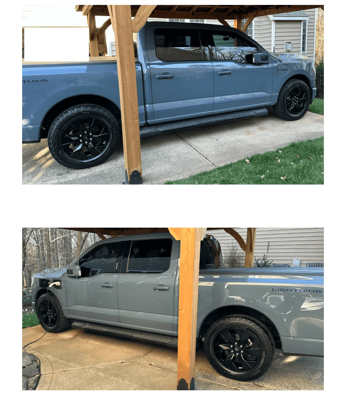 Ford F-150 Lightning Trade 18" XLT Rims and tires for other... Gloss Black powdercoat OEM Lariat wheels looks fantastic!  Ford Lightning Forum For F-150 Lig