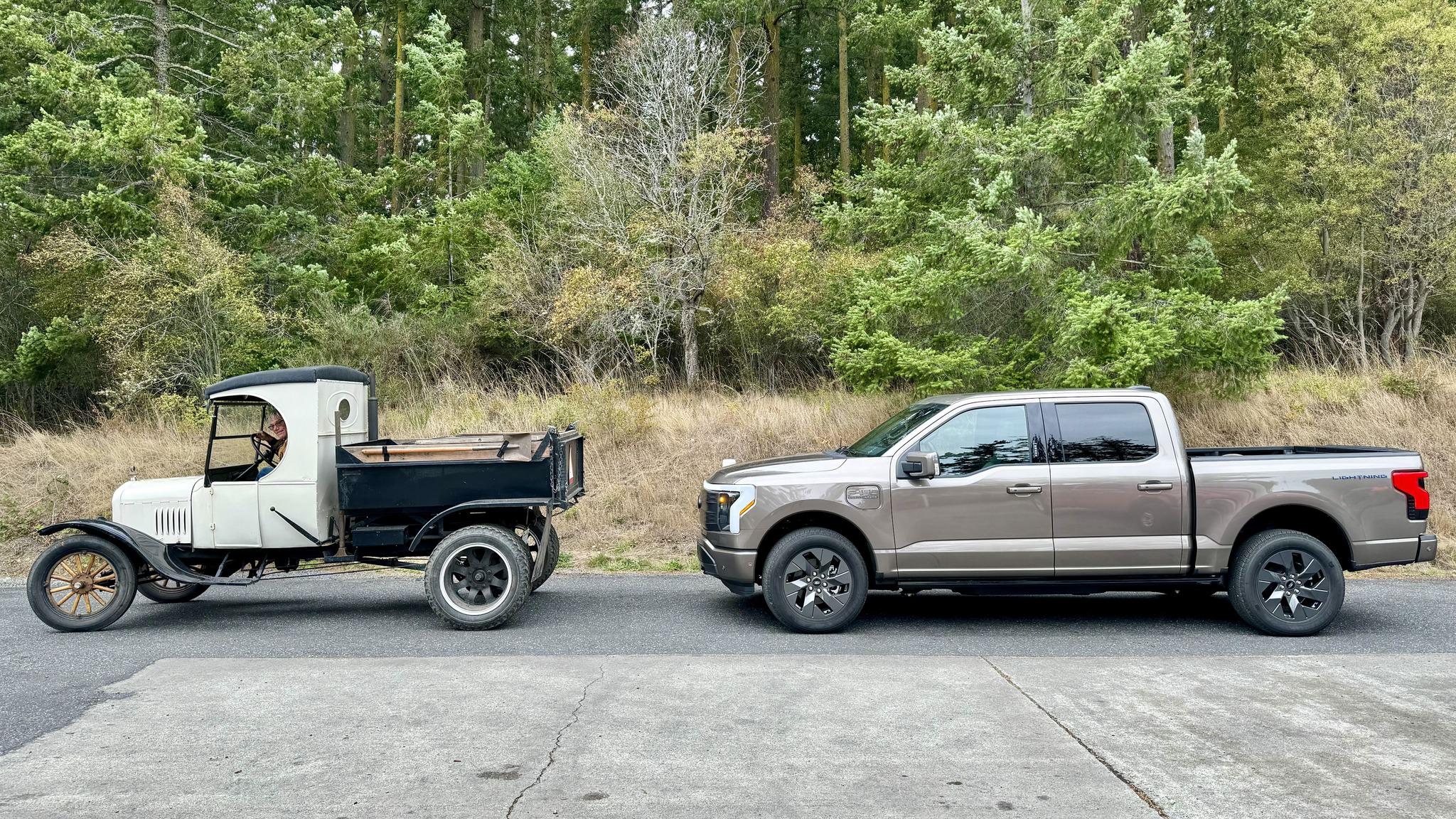 Ford F-150 Lightning "Hey is that a '23?" Yeah, they both are! 1923 - 2023 Ford picku