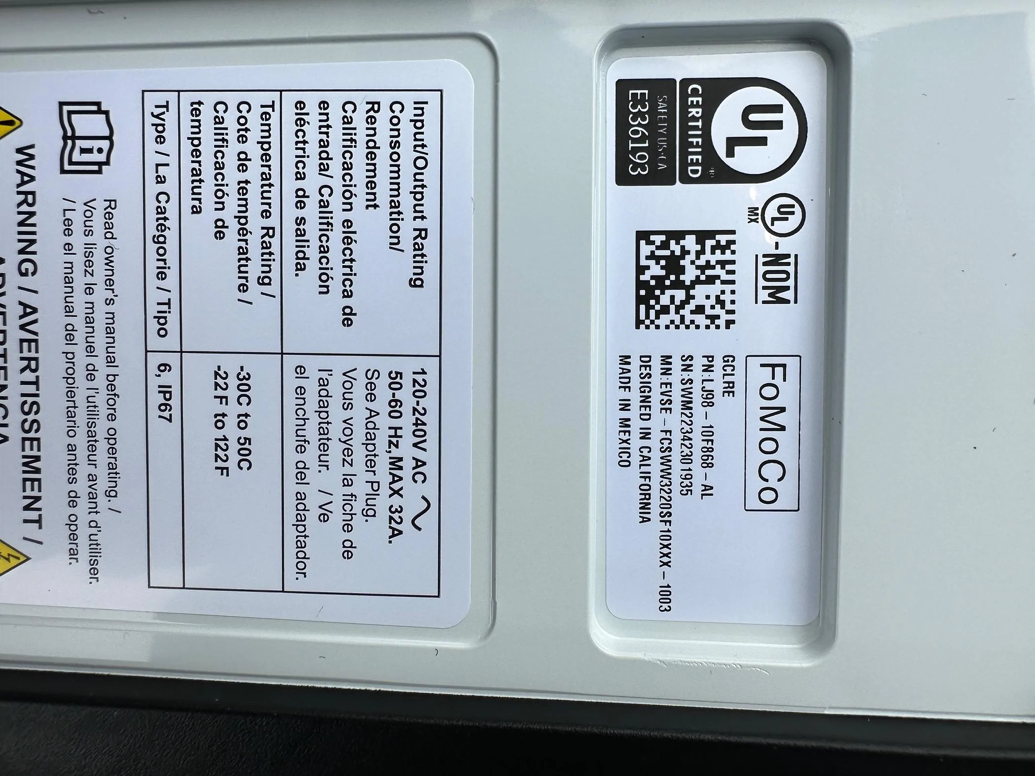 Ford F-150 Lightning 208 3P/ NEMA 14-50 wiring/ 460 volt cornucopia IMG_8296