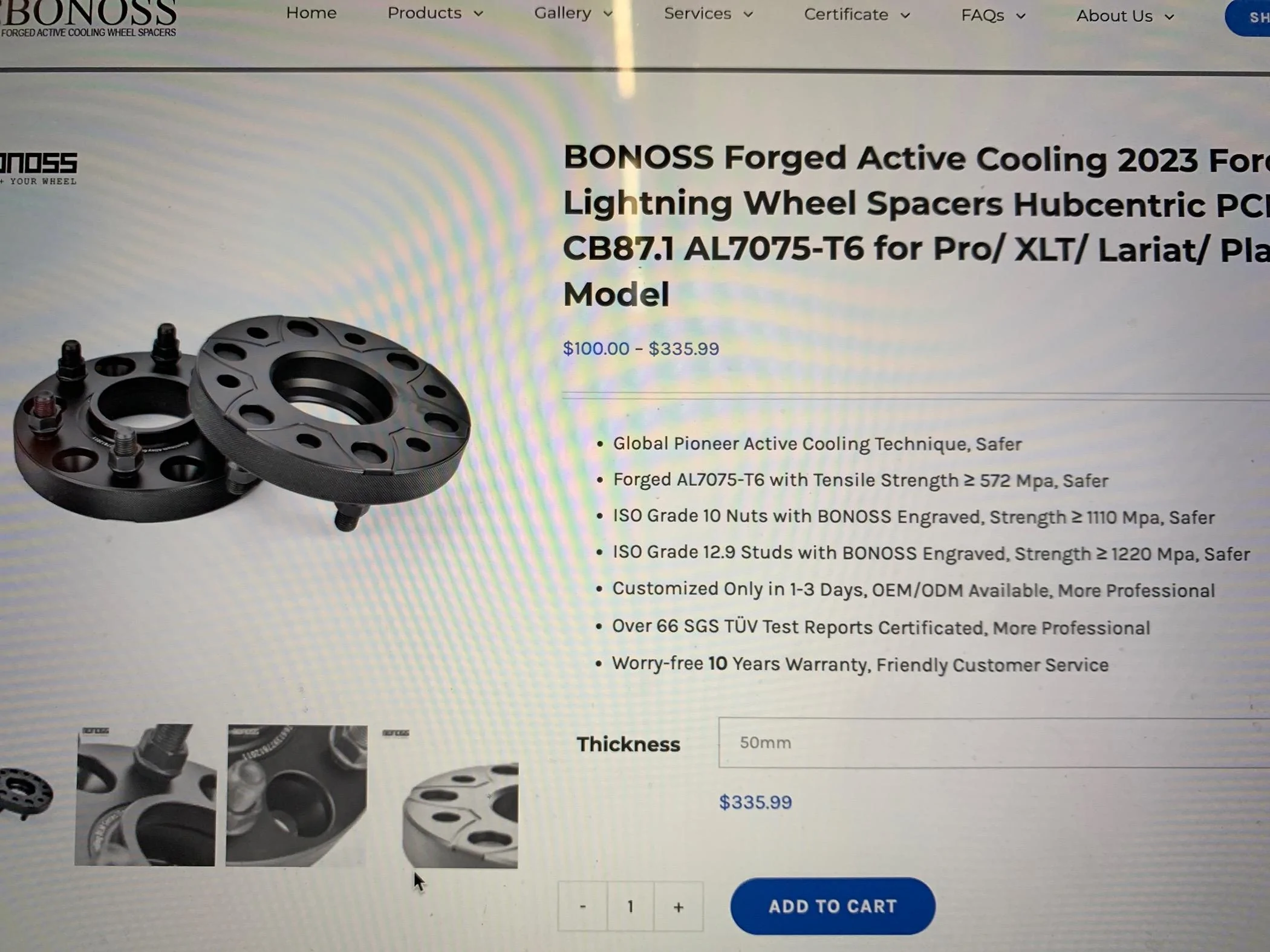Ford F-150 Lightning Anyone has 50mm wheel spacers with stock wheel/tire here? imag