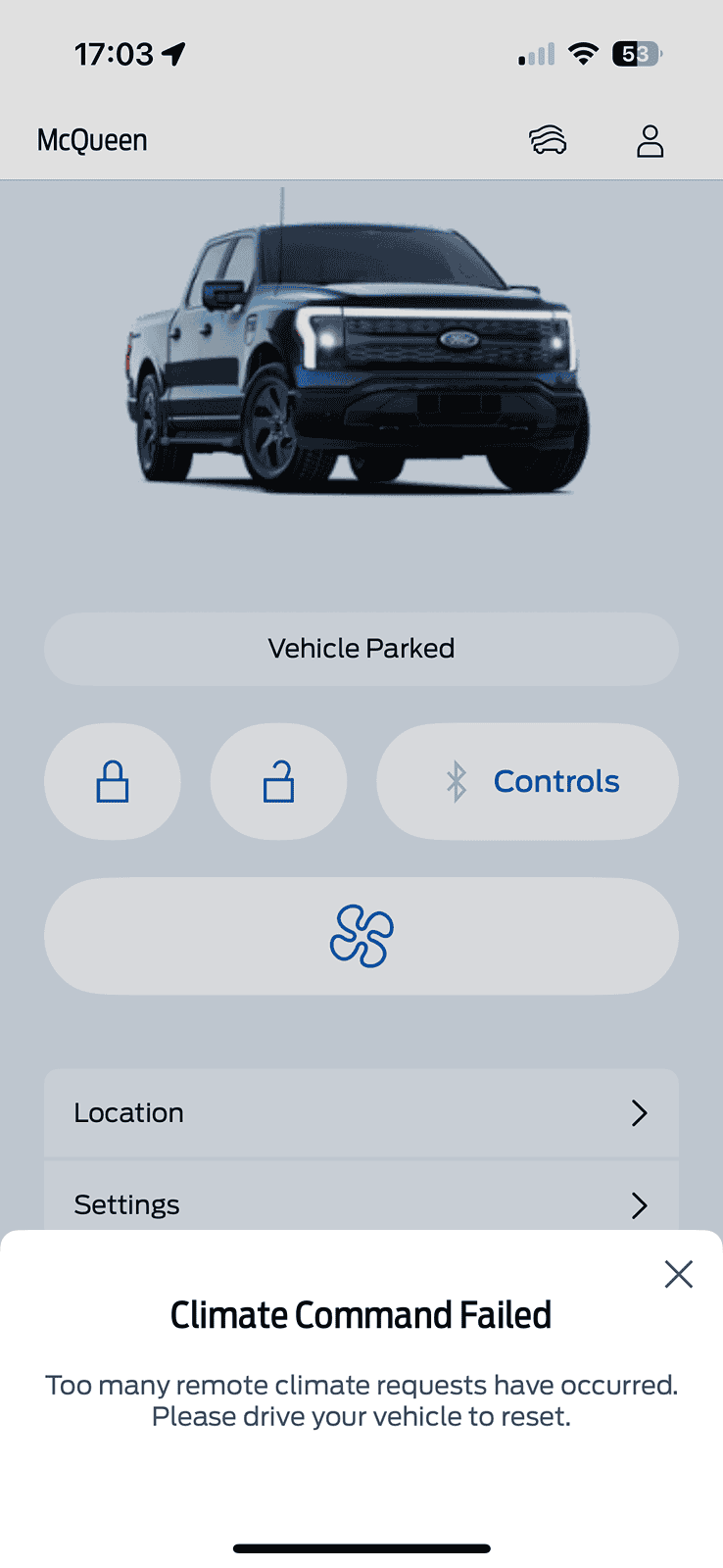 Ford F-150 Lightning FordPass Update 5.0.0 -- Complete Redesign [5.0.3] bug-fix IMG_1291
