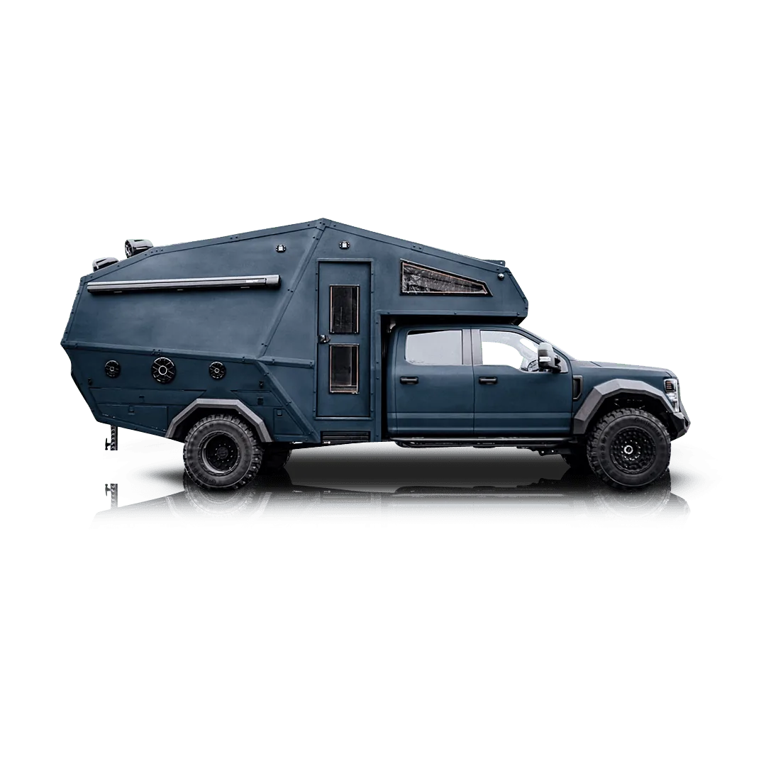 Ford F-150 Lightning Camping with the Lightning and Kodiak Canvas truck tent 63f357fa7e9aa22ca50d6c1e_2022-Ford-F-550-27North-4x4-203 WB-Ascender-Porsche-China-Gray-1FD0W