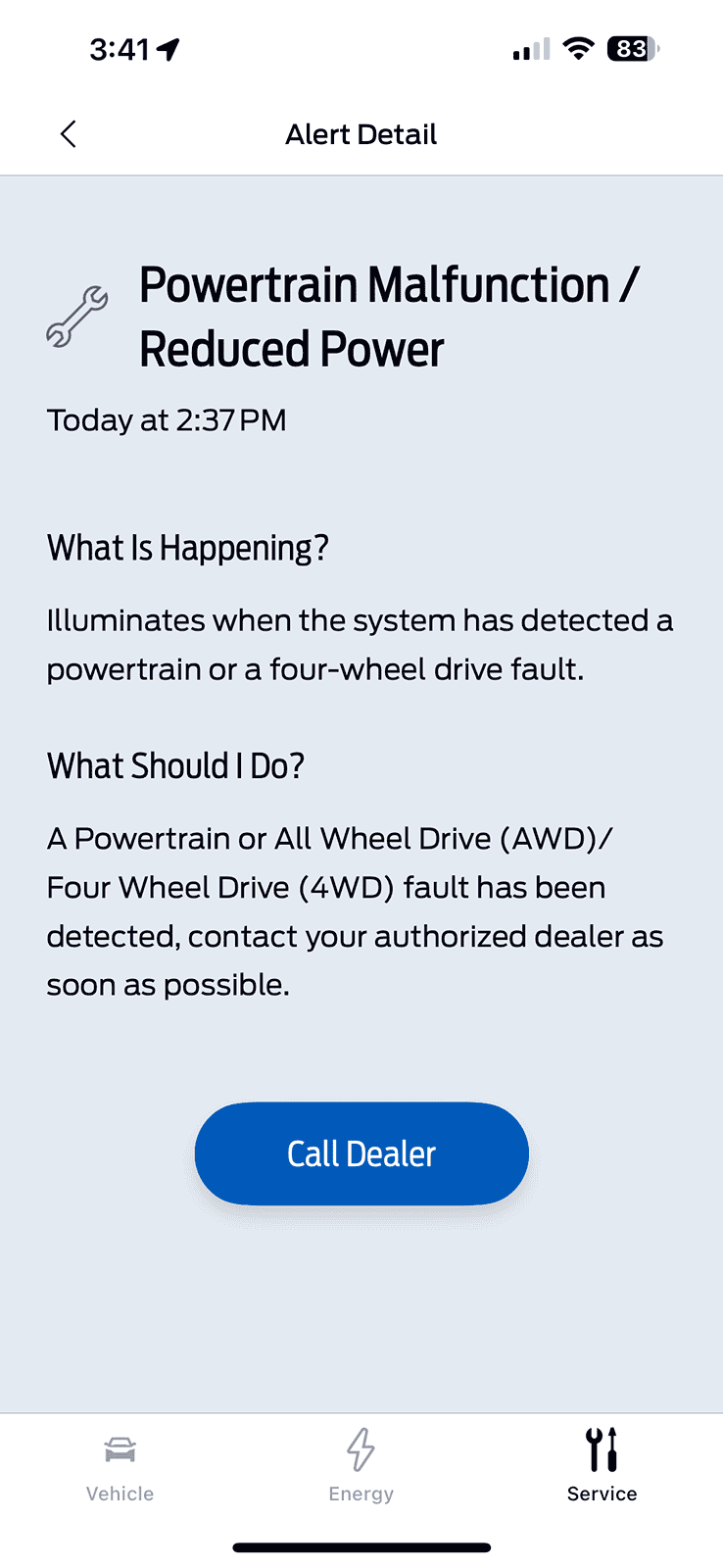 Ford F-150 Lightning Powertrain malfunction IMG_1770