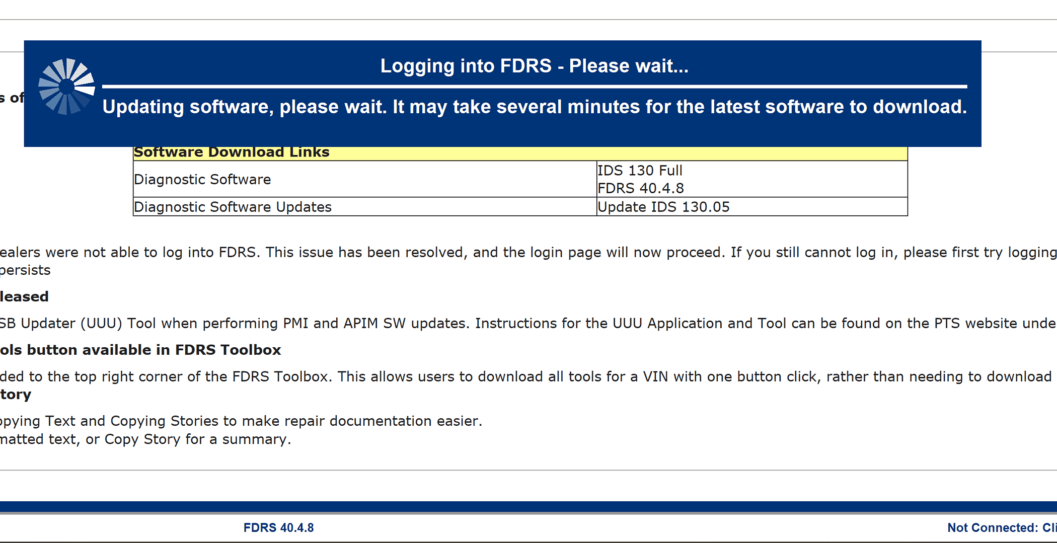 Ford F-150 Lightning FDRS stuck at Updating software Screenshot 2024-06-21 190729