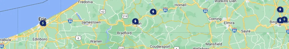 Ford F-150 Lightning Planning a trip from Cleveland to Seneca Lake in New York but it looks like very limited charging. Can you guys help me out with this? eri
