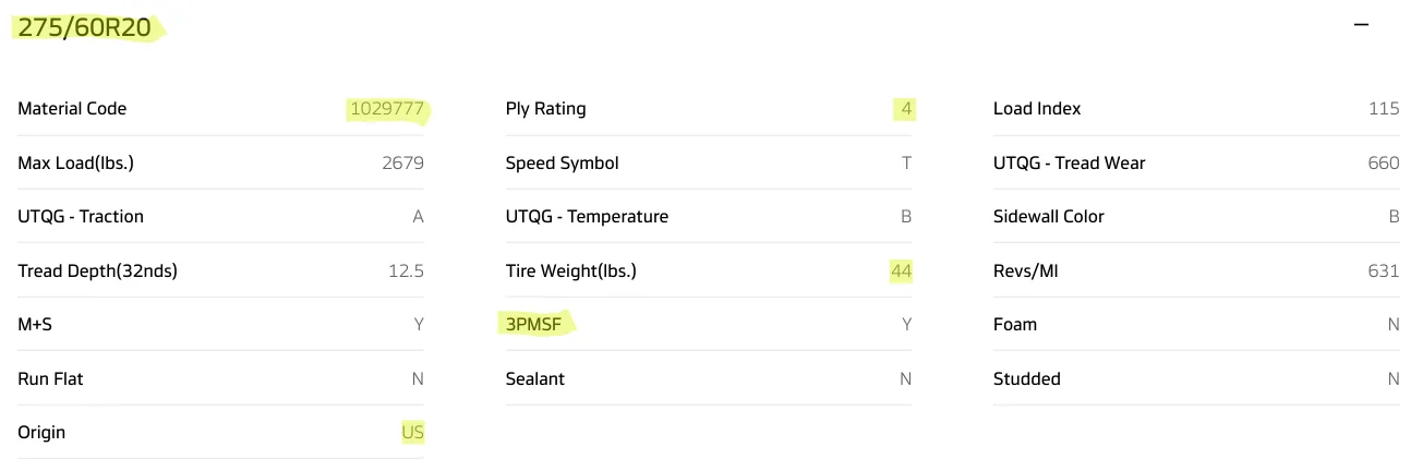 Ford F-150 Lightning Hankook DYNAPRO AT2 Xtreme 275/60-20 4-ply 3PMSF 44lbs Screenshot 2024-07-15 11.38.23