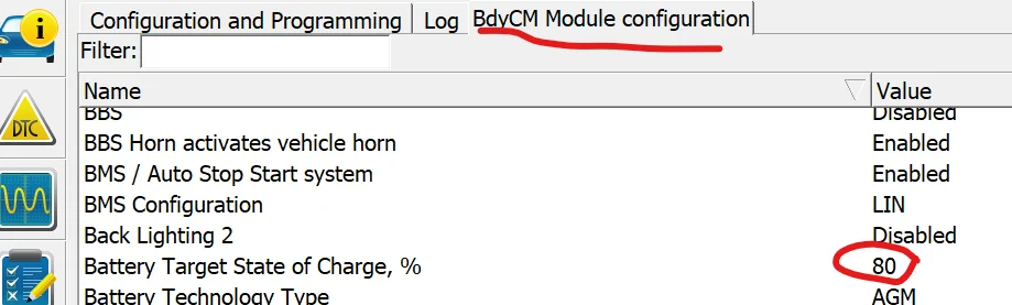 Ford F-150 Lightning Starting to get LVB 12v warnings... 20240723 FORScan Battery Target Charge_Edt
