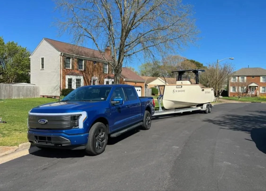Ford F-150 Lightning Towing 1.0 kWh/mile (7,000 lb boat) 1.0kWhmile towing ~7000lb boat  rF150Lightning