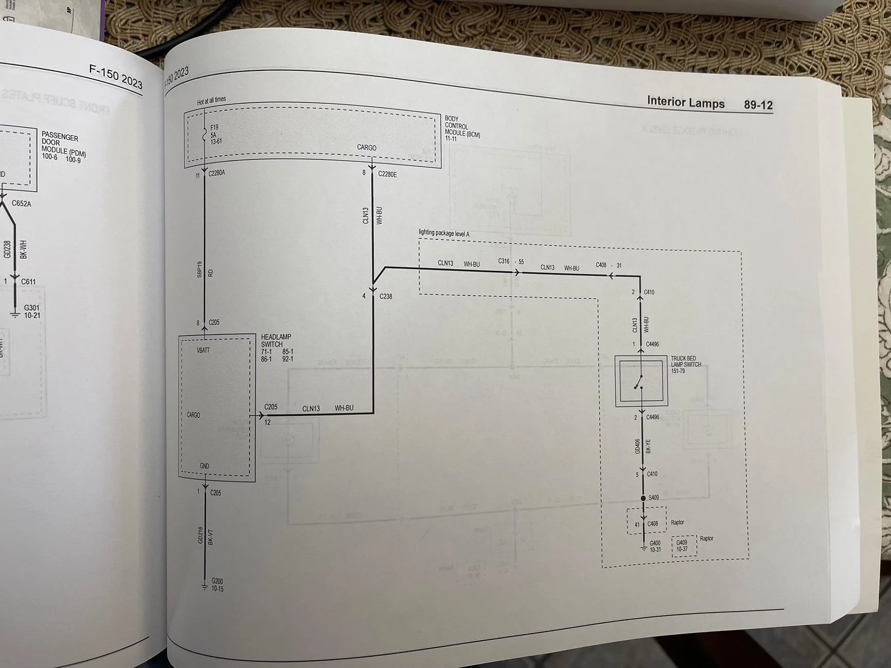Ford F-150 Lightning 2023 Pro OEM Bed Light addition - why it sometimes doesn't work, and Fix. IMG_7622