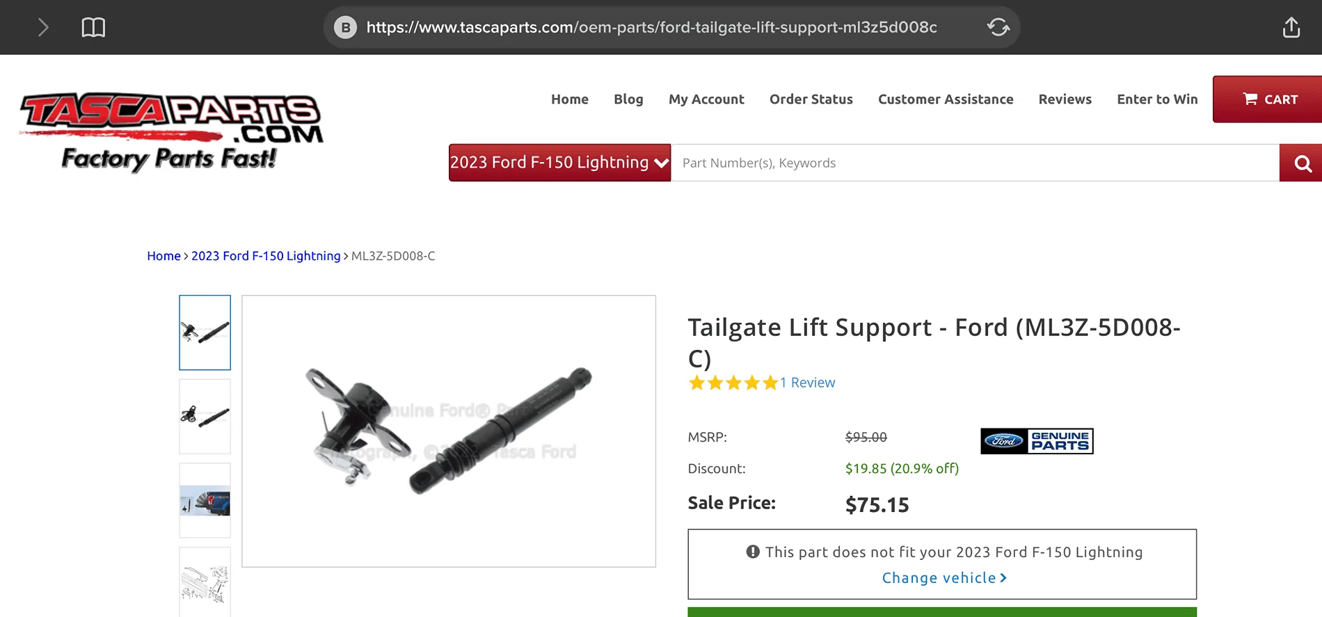 Ford F-150 Lightning $17.99 Amazon Pro/XLT base tailgate dampener installed… 1724611118618-7