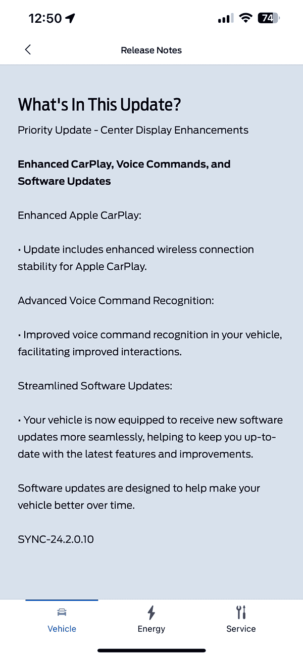 Ford F-150 Lightning SYNC 24.2.0.10 Priority Update - Center Display Enhancements IMG_0475