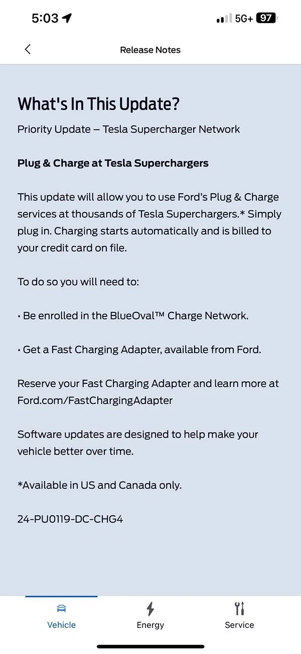Ford F-150 Lightning Priority Update - 24-PU0119-DC-CHG4 [Tesla Supercharger Network] IMG_0537