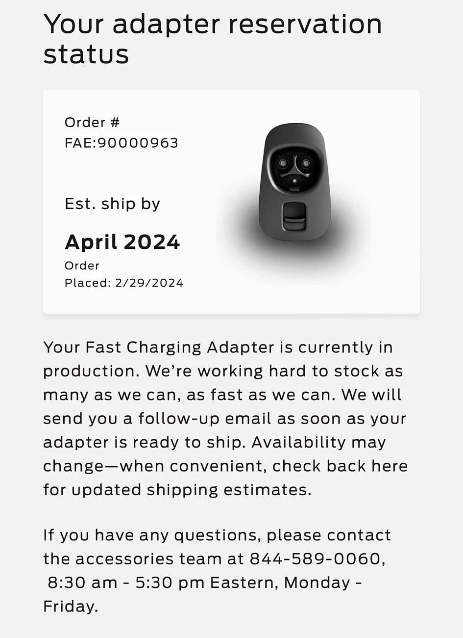 Ford F-150 Lightning Ford Resumes Shipping Fast Charging Adapters (Sept. 2024 batch) IMG_0353