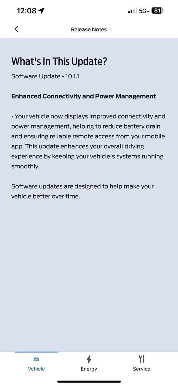 Ford F-150 Lightning OTA Software Update 10.1.1 - Enhanced Connectivity and Power Management IMG_0673
