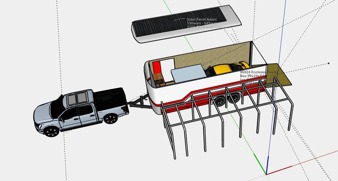 Ford F-150 Lightning Mobile Overlanding Charging station build with Victron this time sketchup car carrier 02 with Lightning