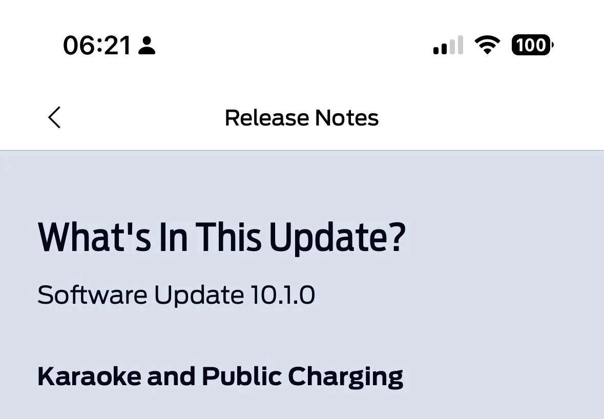 Ford F-150 Lightning OTA Software Update - 10.1.0 - It's karaoke time 1729160807677-6v